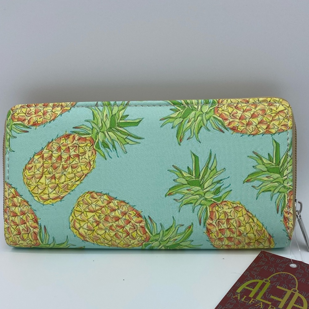 Pineapple Summer Print Zip Around Wallet